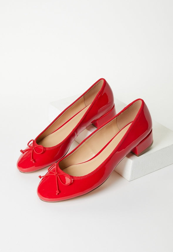 Madelaine Block Heeled Pump Salsa Red