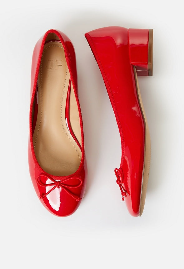 Madelaine Block Heeled Pump Salsa Red