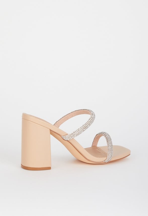 Katy Block Heeled Sandal Nude