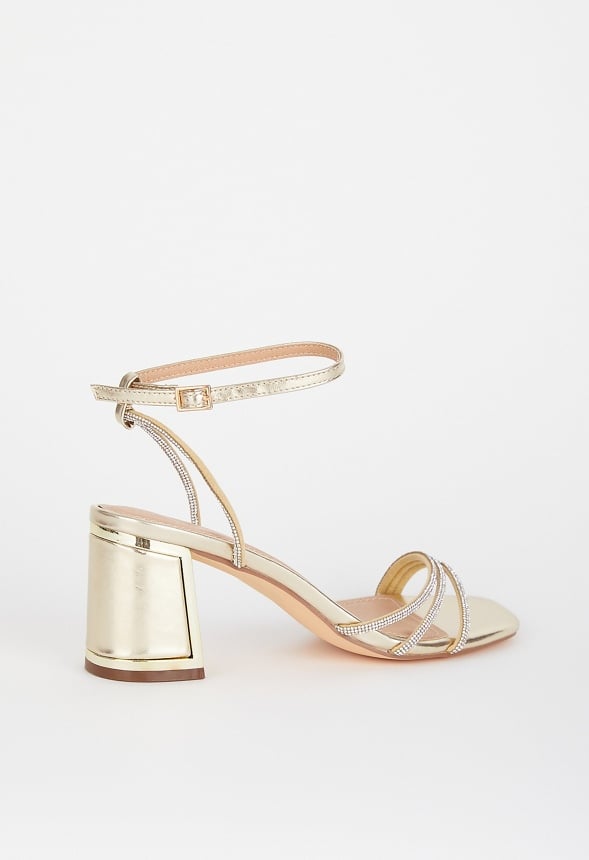 Cris Block Heeled Sandal Silver