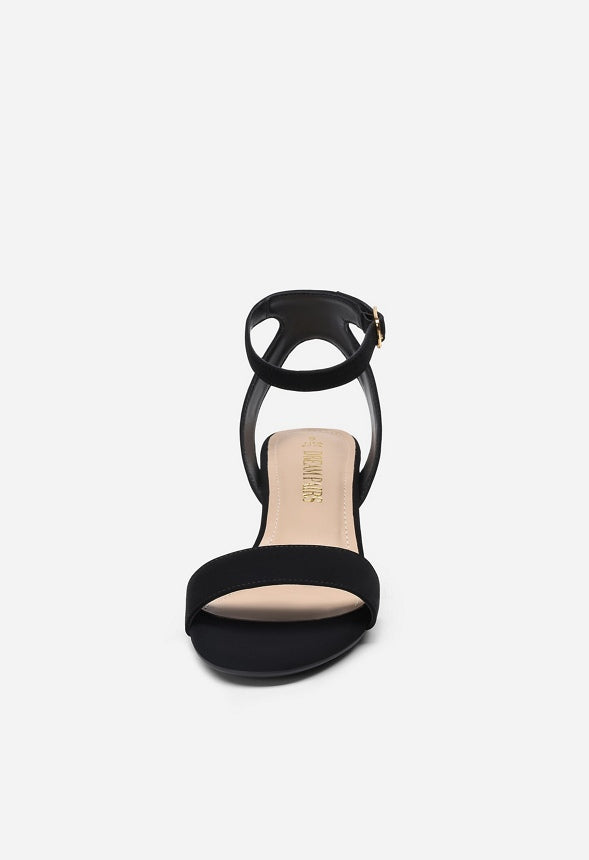 Chunky Mid Heeled Sandals Black
