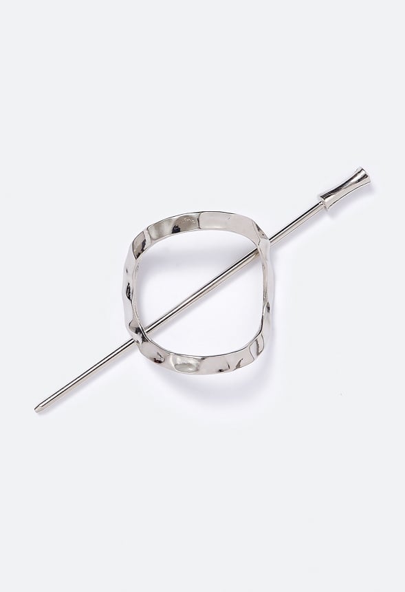 Selena Oval Resin Hair Ring Silver
