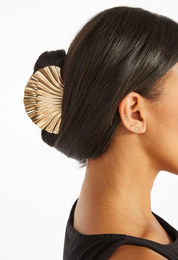 Demi Smooth Metal Shell Hair Claw Gold