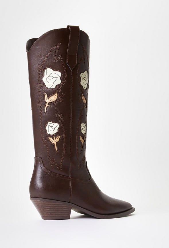 Flora Western Boot Cacao Brown