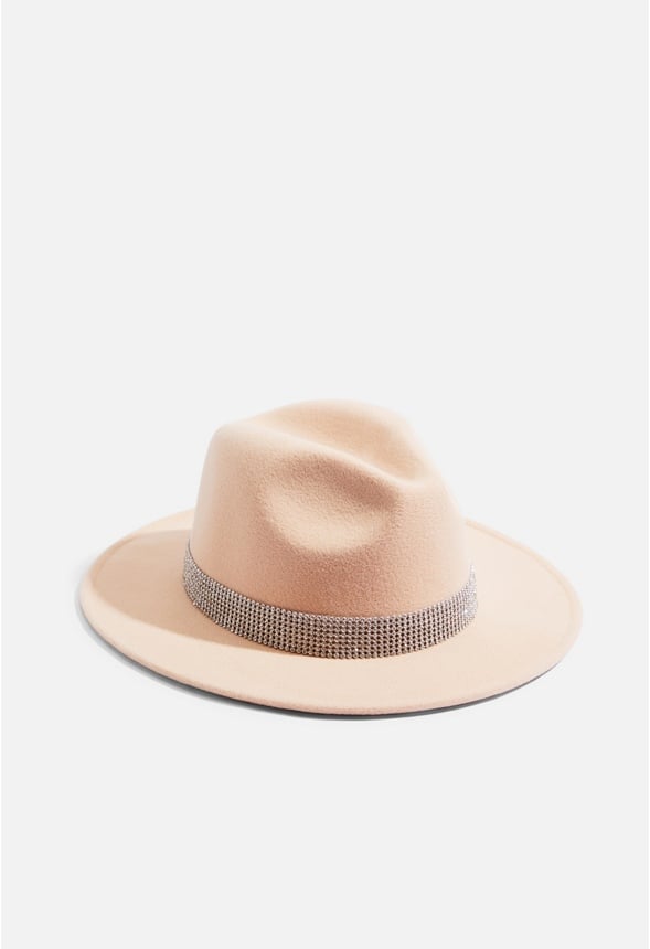 Rhinestone Felt Hat Sand