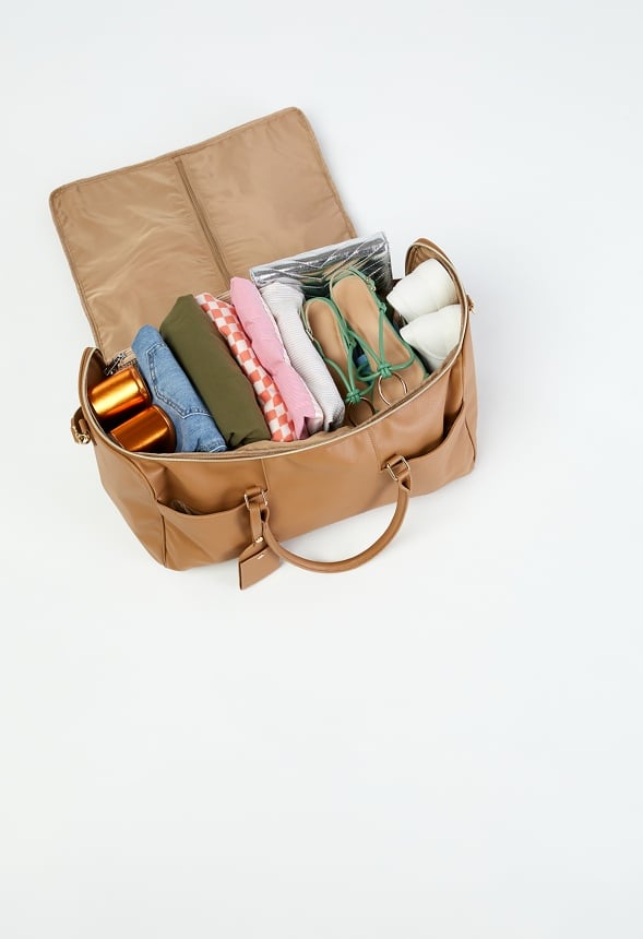 Garment Convertible Weekender Bag Light Camel