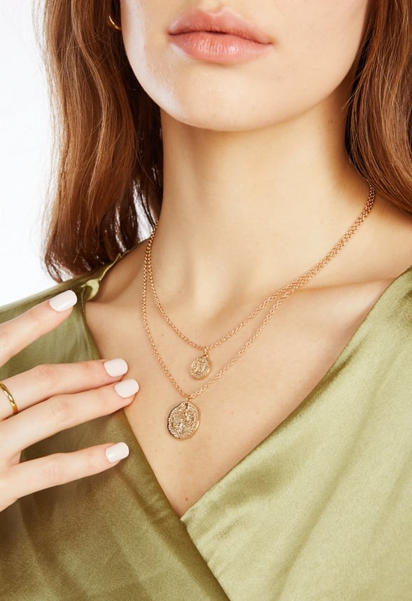 Sienna Layered Necklace With Coin Drops Gold