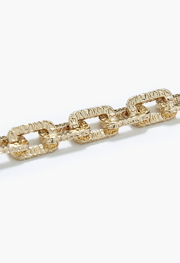 Lana Statement Textured Oval Link Necklace Gold