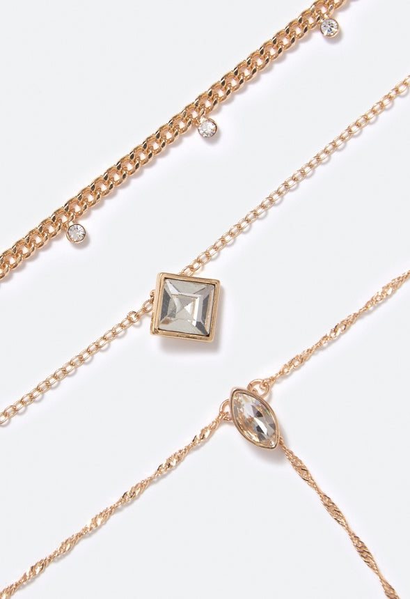 Elise Delicate Crystal Necklace Crystal/ Gold