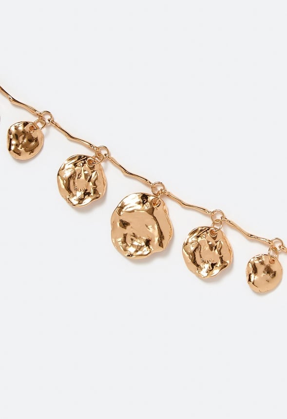Beck Hammered Metal Discs Necklace Gold/ Gold
