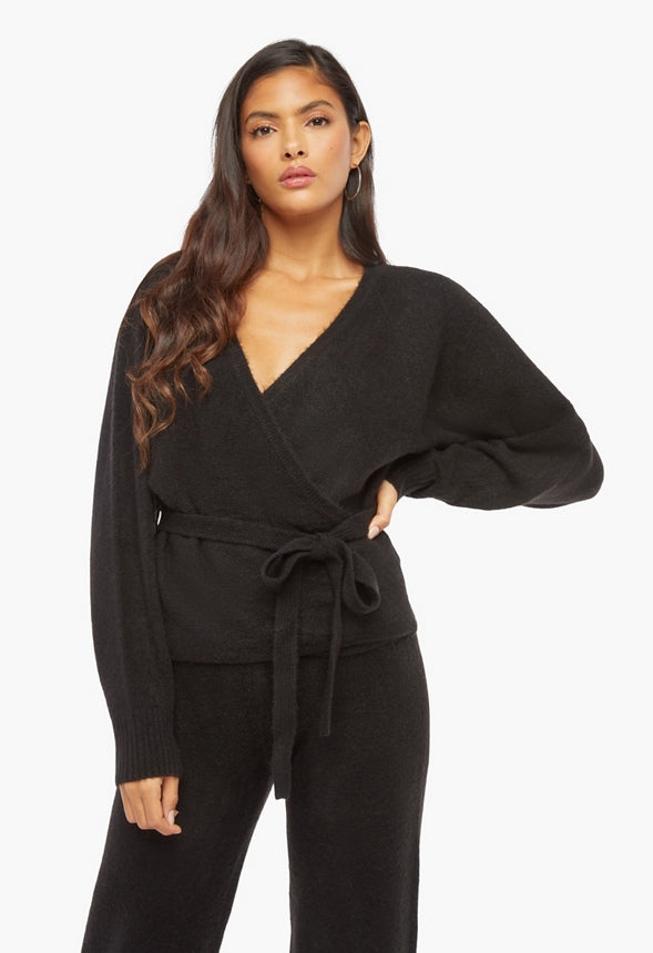 Kimono Wrap Sweater Black