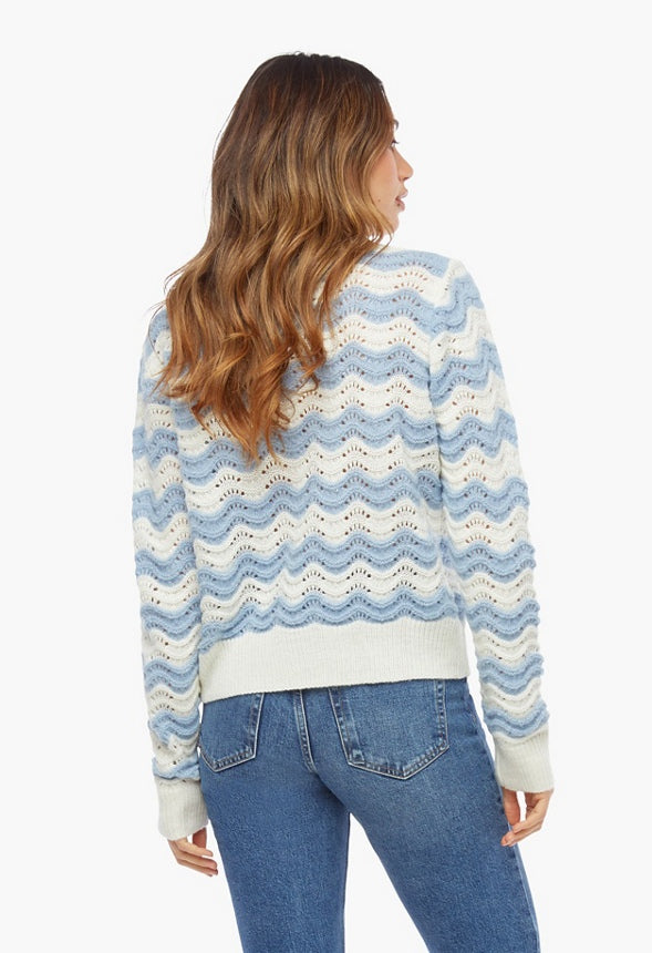 Textured Knit Sweater Blue Multi