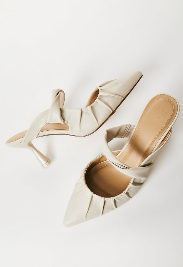 Clementine Embellished Court Birch White