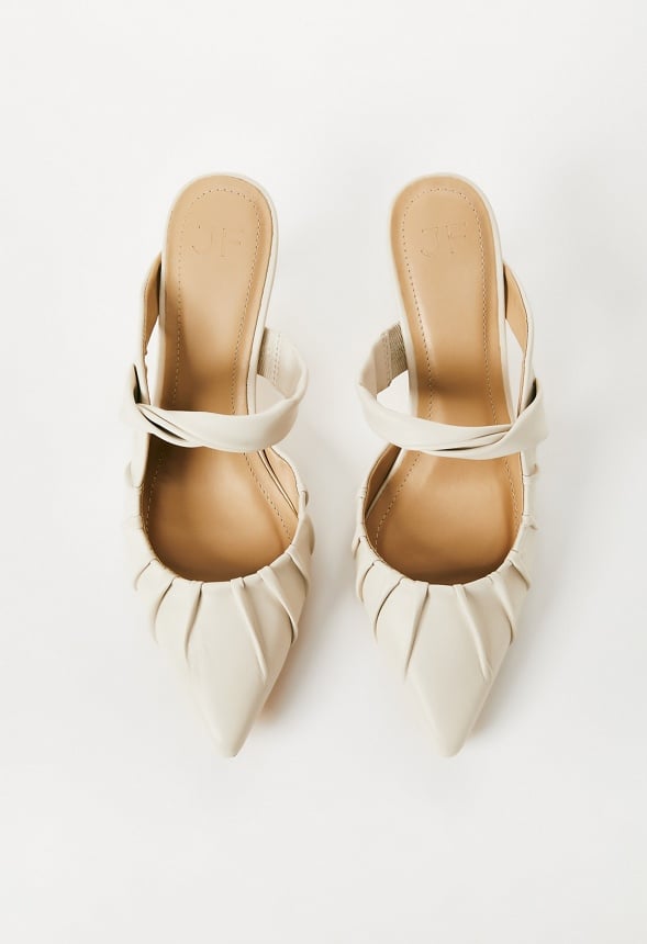 Clementine Embellished Court Birch White