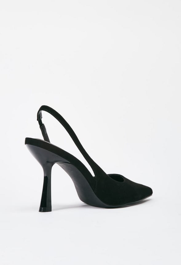 Brit Sling-Back Flared Pump Black Caviar