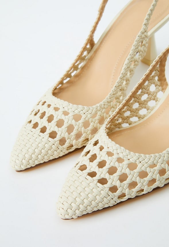 Vera Sling-Back Pump Birch White