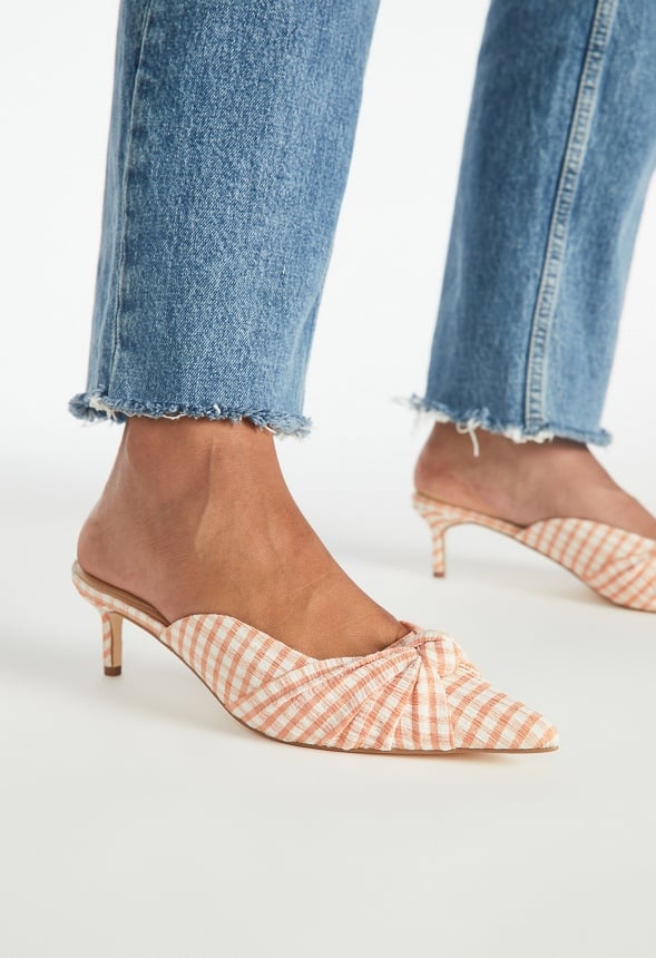 Freya Heeled Mule Pump Peach Bud
