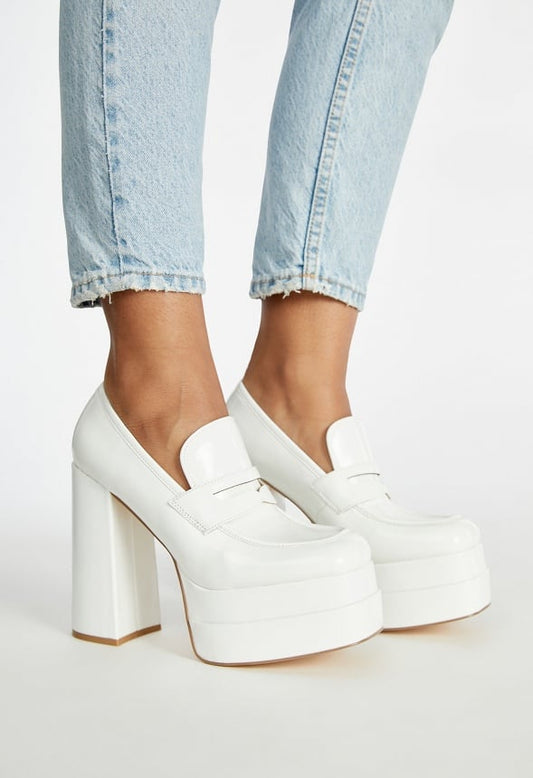Margaux Platform Loafer Court Bright White