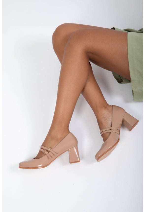 Darcie Mary Jane Pumps Nude