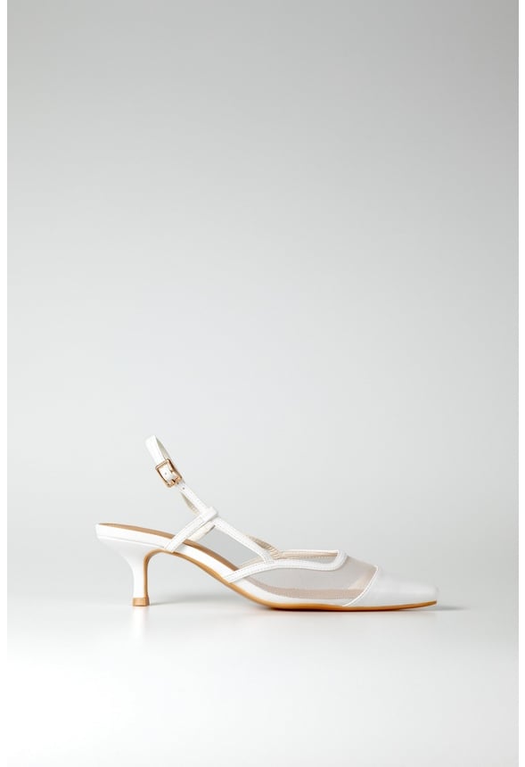Celene Kitten Heel Pump White