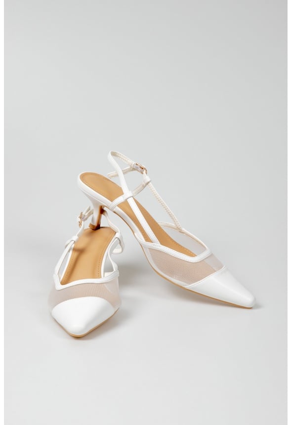 Celene Kitten Heel Pump White