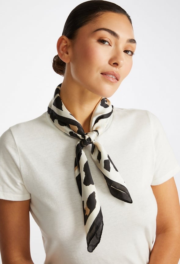 Dalia Animal Print Scarf Cream/ Tan/ Black Mix