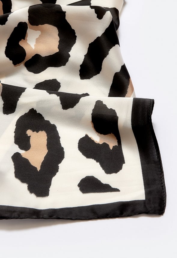 Dalia Animal Print Scarf Cream/ Tan/ Black Mix