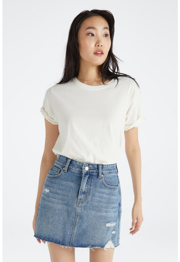 Dylan High Rise Vintage Skirt Lizzi Medium Wash