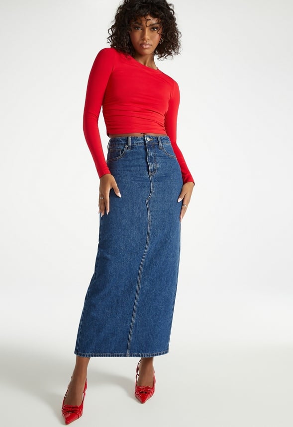 Maxi Denim Skirt Vibes