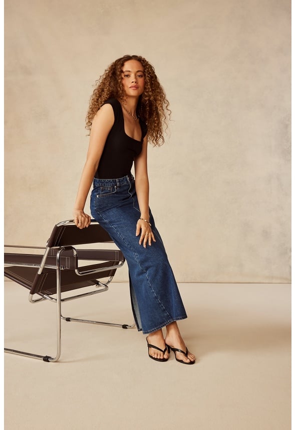 Maxi Denim Skirt Vibes