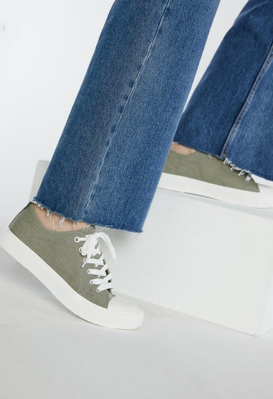 Jeymi Low Top Trainers Seagrass Green
