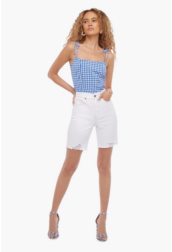 Girlfriend Denim Shorts White Wash