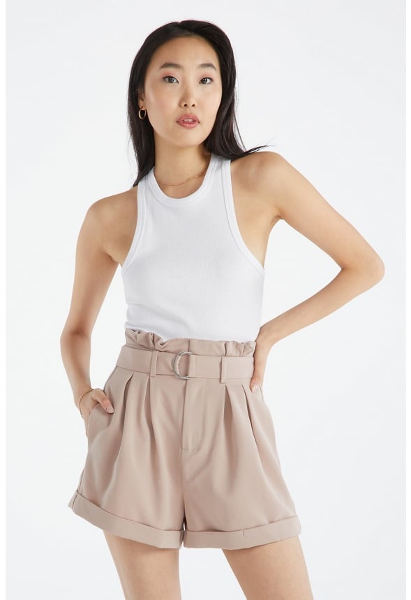Lightweight Paperbag Shorts Taupe
