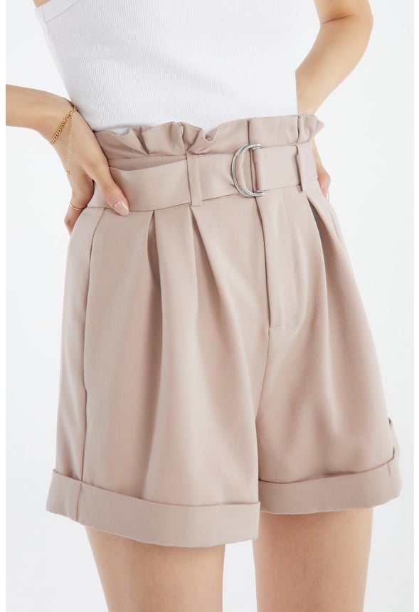 Lightweight Paperbag Shorts Taupe