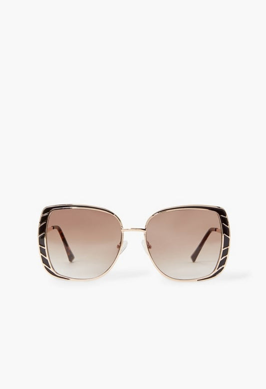 Geometric Frame Oversized Sunglasses Gold