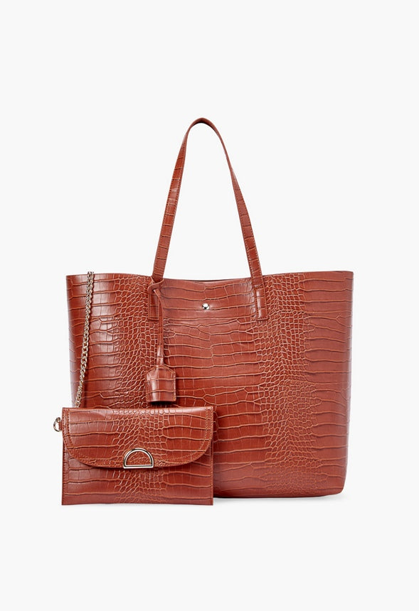 East And West Unlined Tote Luggage Croc