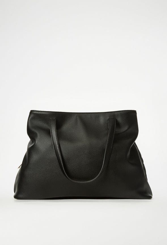 Triple Compartment Satchel Black