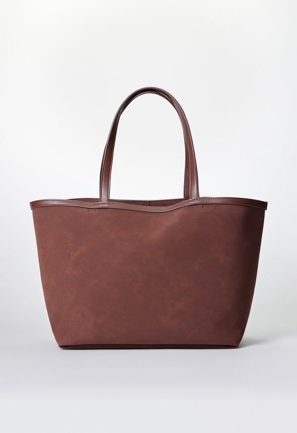 Woven Pocket Tote Chocolate Brown