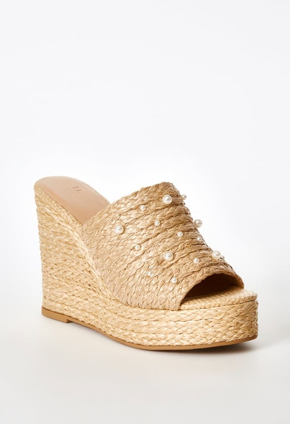 Anaya Mule Wedge Sandal Natural
