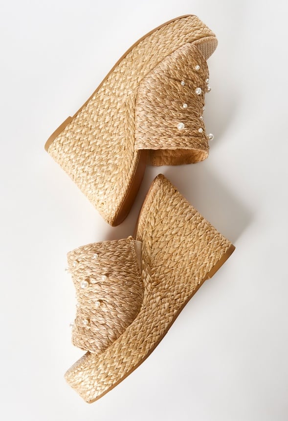 Anaya Mule Wedge Sandal Natural