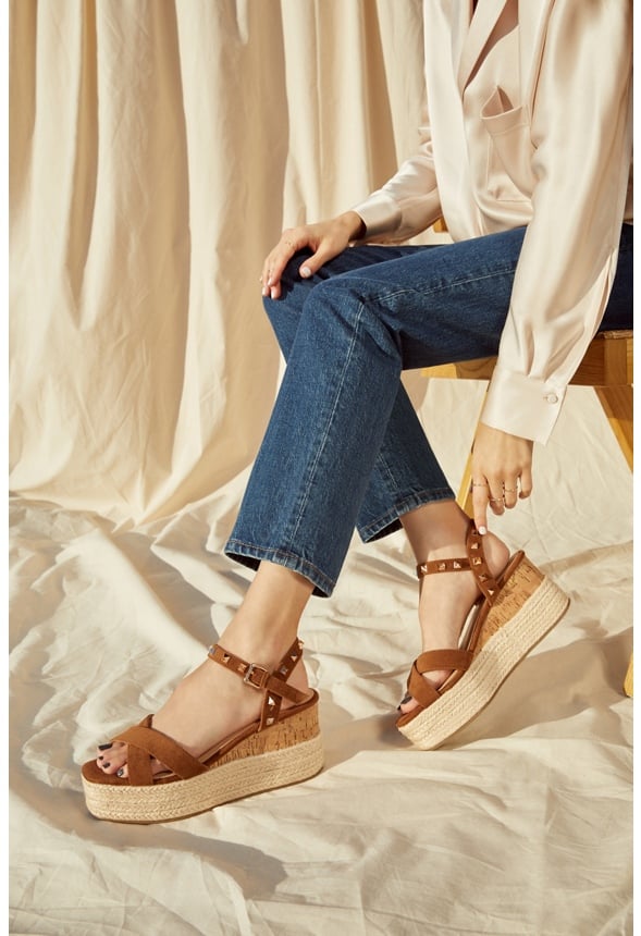 Alfina Flatform Wedge Sandal Camel