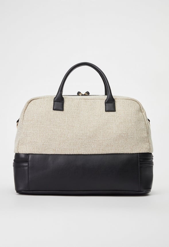 Panelled Weekender With Shoe Compartment Cognac