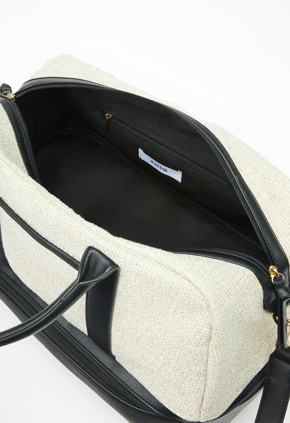 Panelled Weekender With Shoe Compartment Cognac