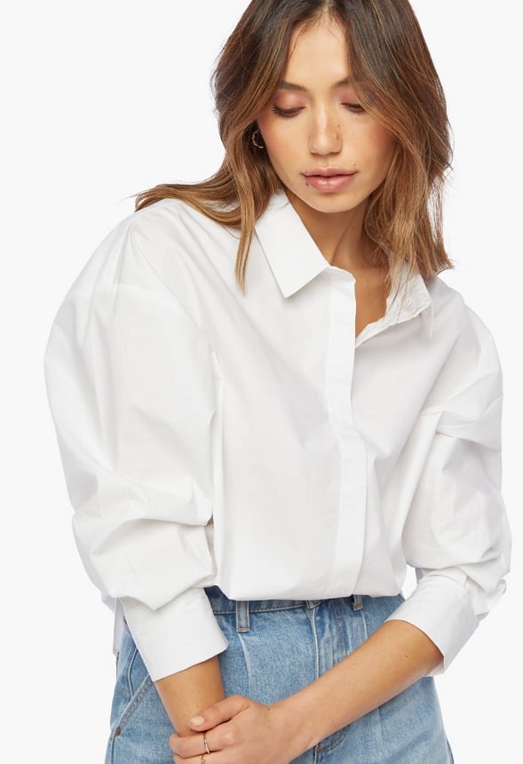 Oversized Poplin Shirt White