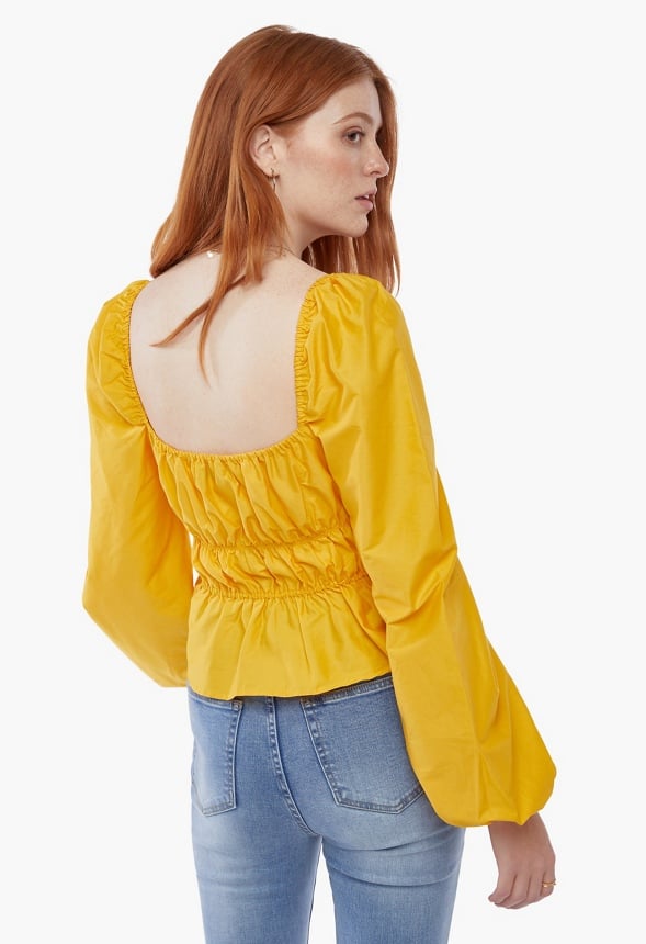 Smocking Poplin Top Golden Rod