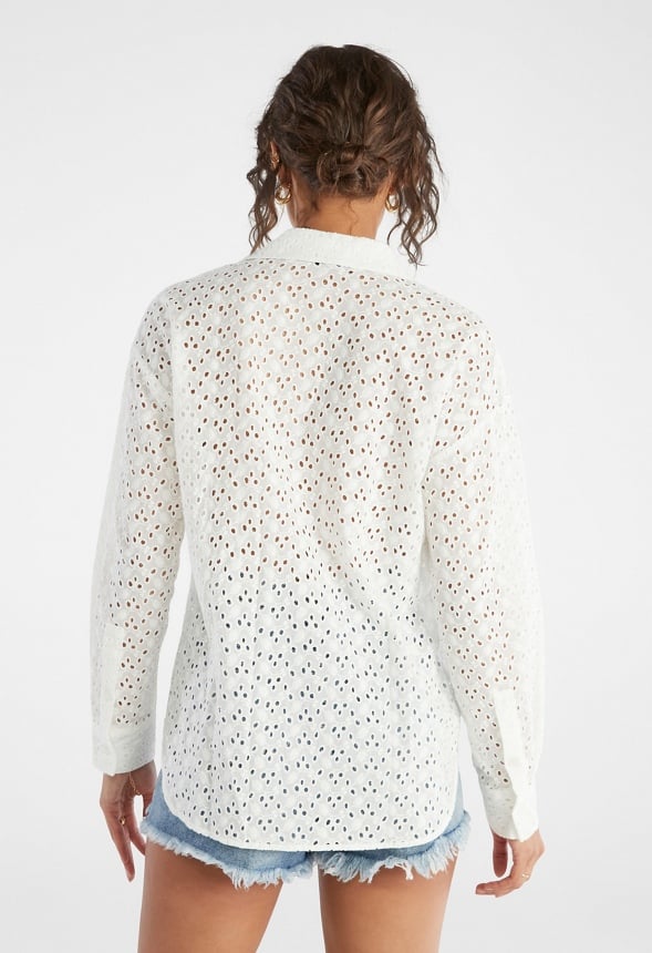 Eyelet Dobby Men Shirt Bright White