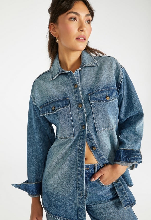 Oversized Denim Shacket Frequency